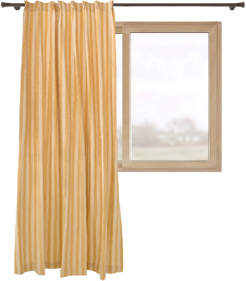 Pinch Pleat curtain at two times fullness