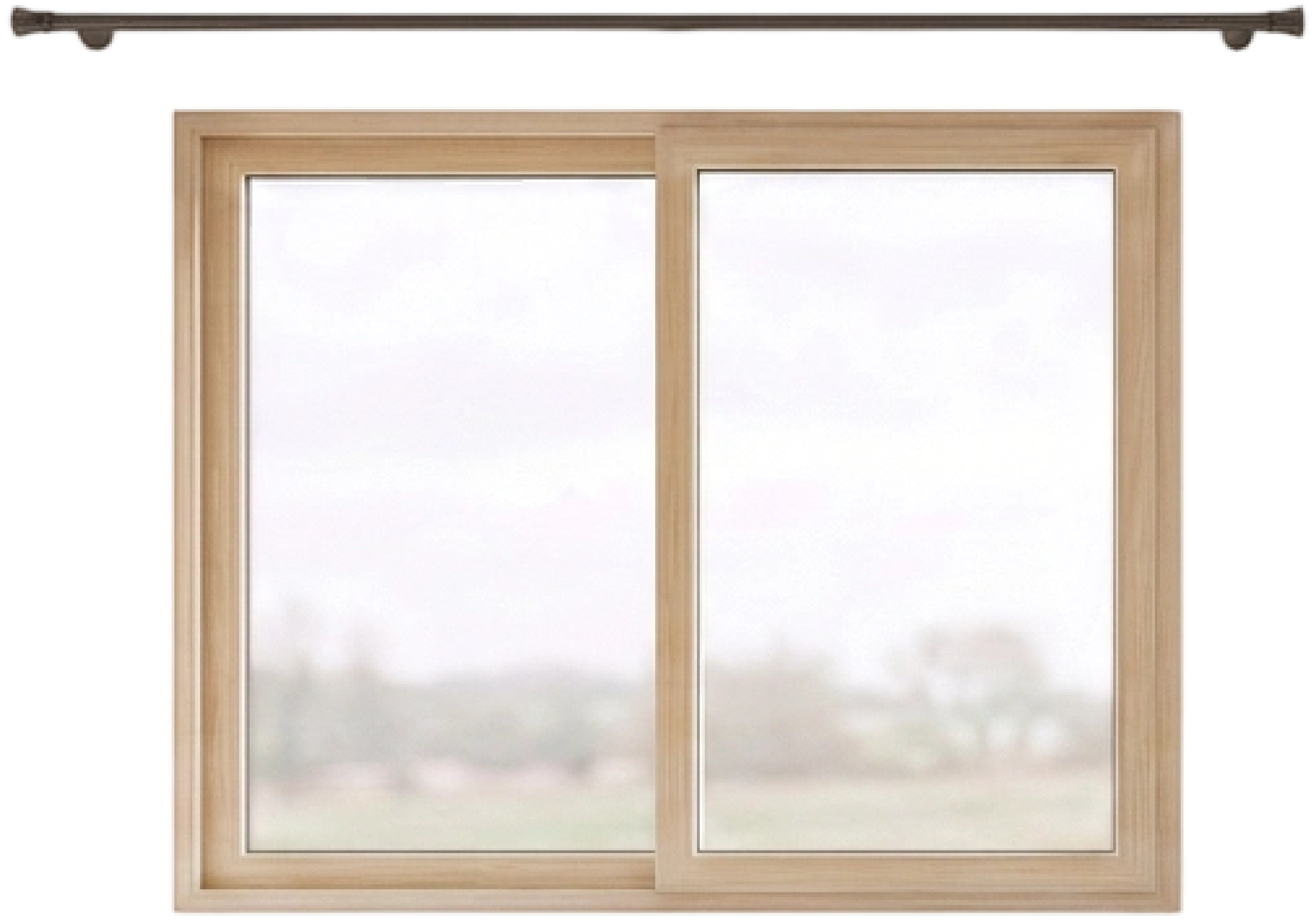 Installed curtain rod above a window